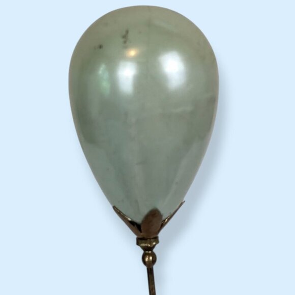 Antique Green Glass Pearl Hair/Hat Pin - Picture 2 of 6